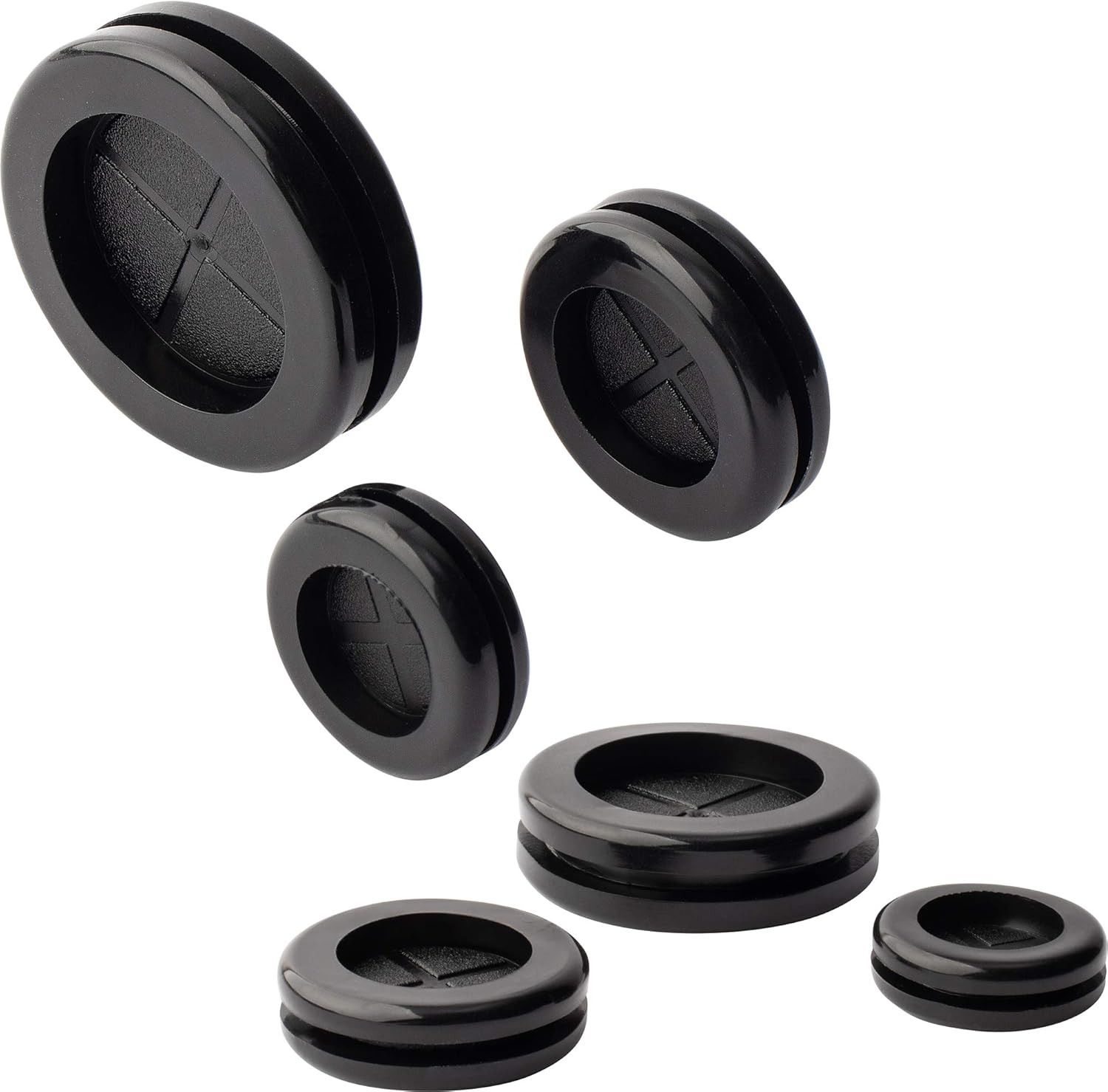 52Pcs 6 Sizes Rubber Grommet, Double Sided round Rubber Hole Plug, Drill Hole 5/