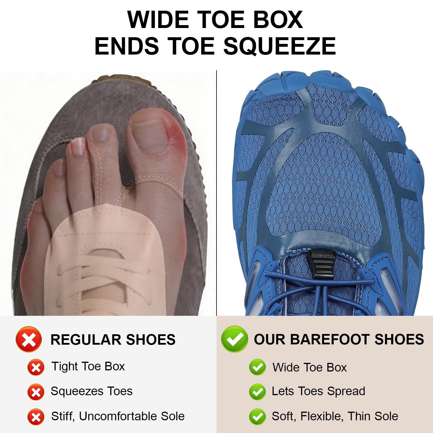 Barefoot Shoes Men Wide Toe Box Zero Drop Minimalist Shoes for Workout Cross-…