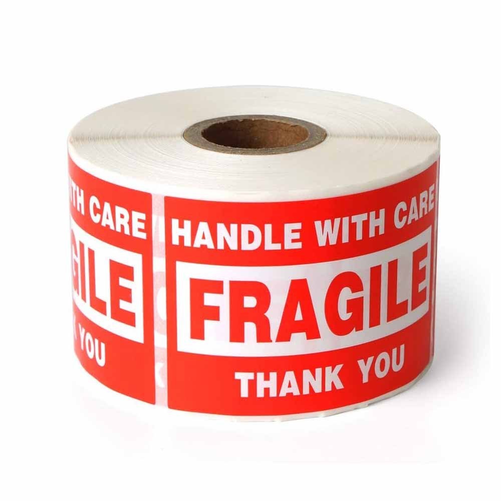 500/Roll 3“ x 5” Fragile Stickers Handle with Care Thank You Shipping Label Tag