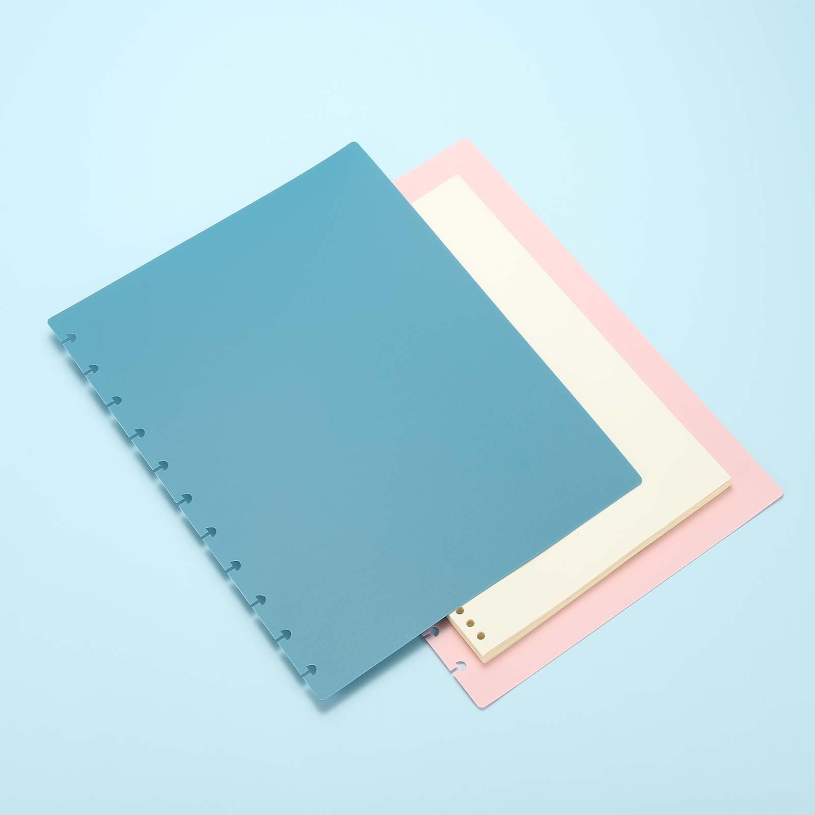 4 Pair Discbound Notebook Cover, Letter Size Planner Cover, Blue