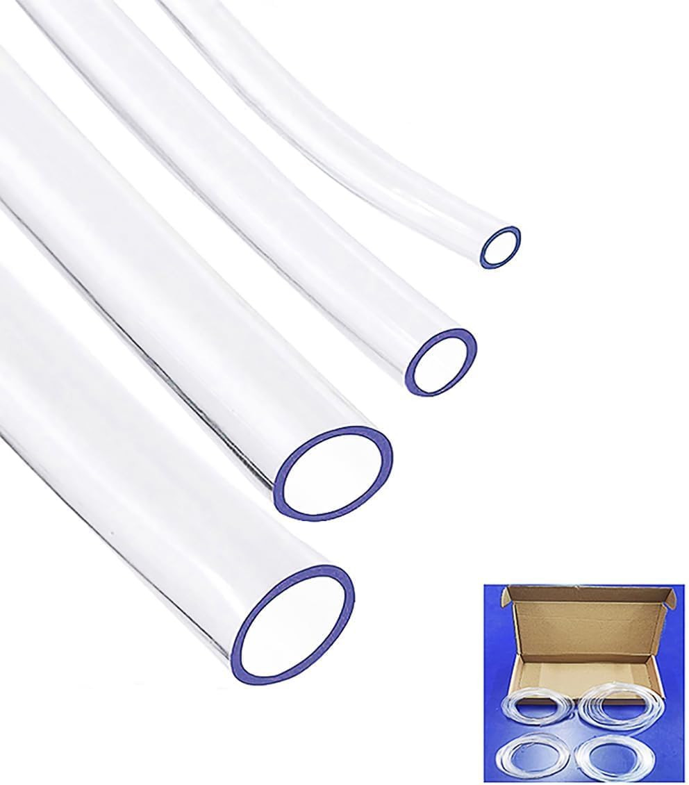 Clear Tubing Assortment, 2Mm 3Mm 4Mm 5Mm ID, 12 Meters Lengh in All, 1Mm Thickne