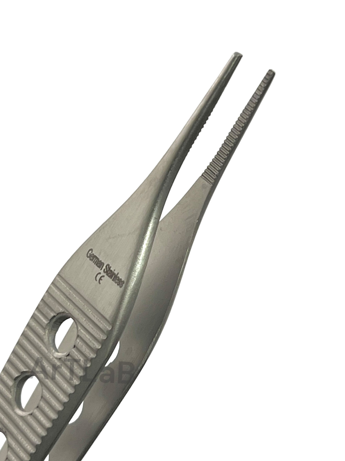 Fine Serrated Tip Adson Dressing Forceps 4.75″ w/ Gold Perforated Handle, STR