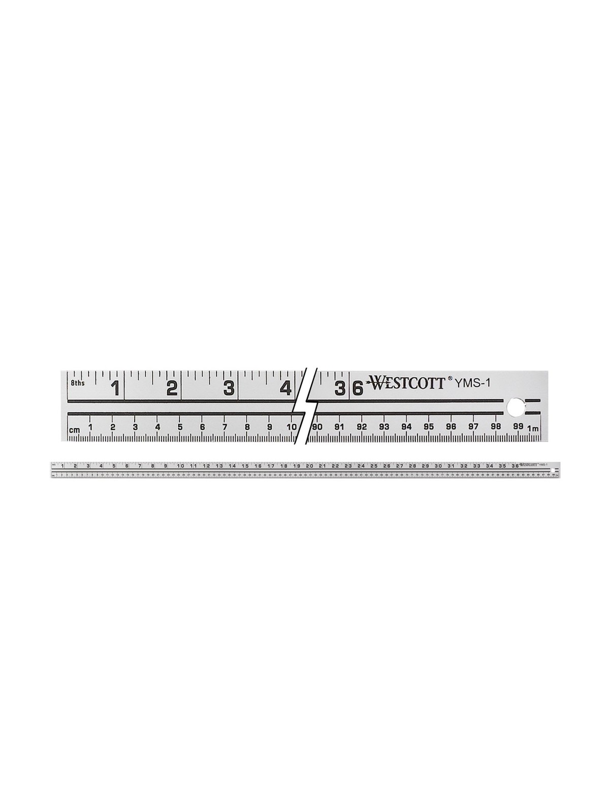 Silver Aluminum Yard/Meter Stick 39Inch/100cm Measuring Model YMS1