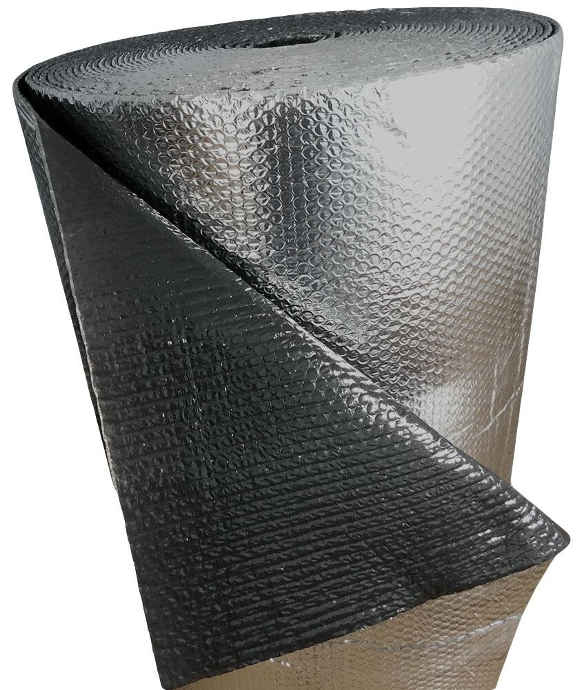 REFLECTIVE BLACK / SILVER FOIL Double BUBBLE Foil Insulation Roll 4X50 200SF R8