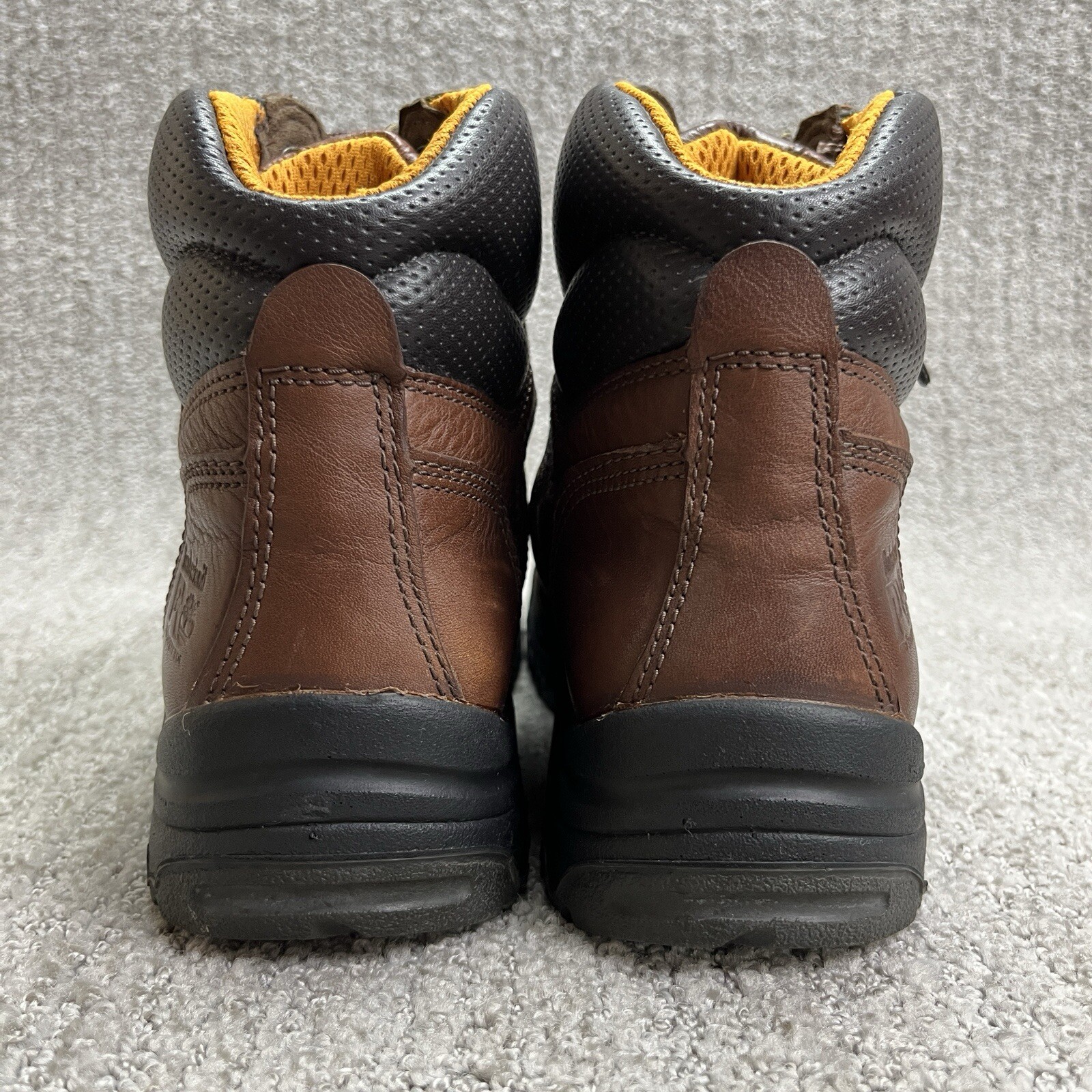 Timberland Pro358 Boots WOMEN Size 10 Brown Leather Lace Up Safety Toe Work Boot