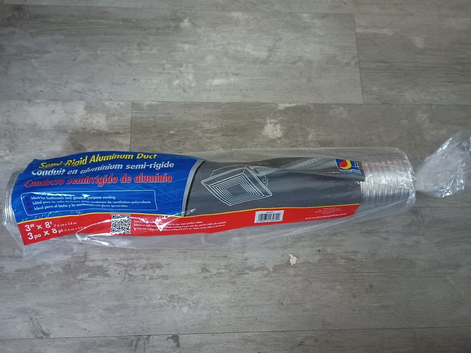 Dundas Jafine 3″X8′ Aluminium SEMI -RIGID Duct- IDEAL FOR BATH/ KITCHEN VENTING