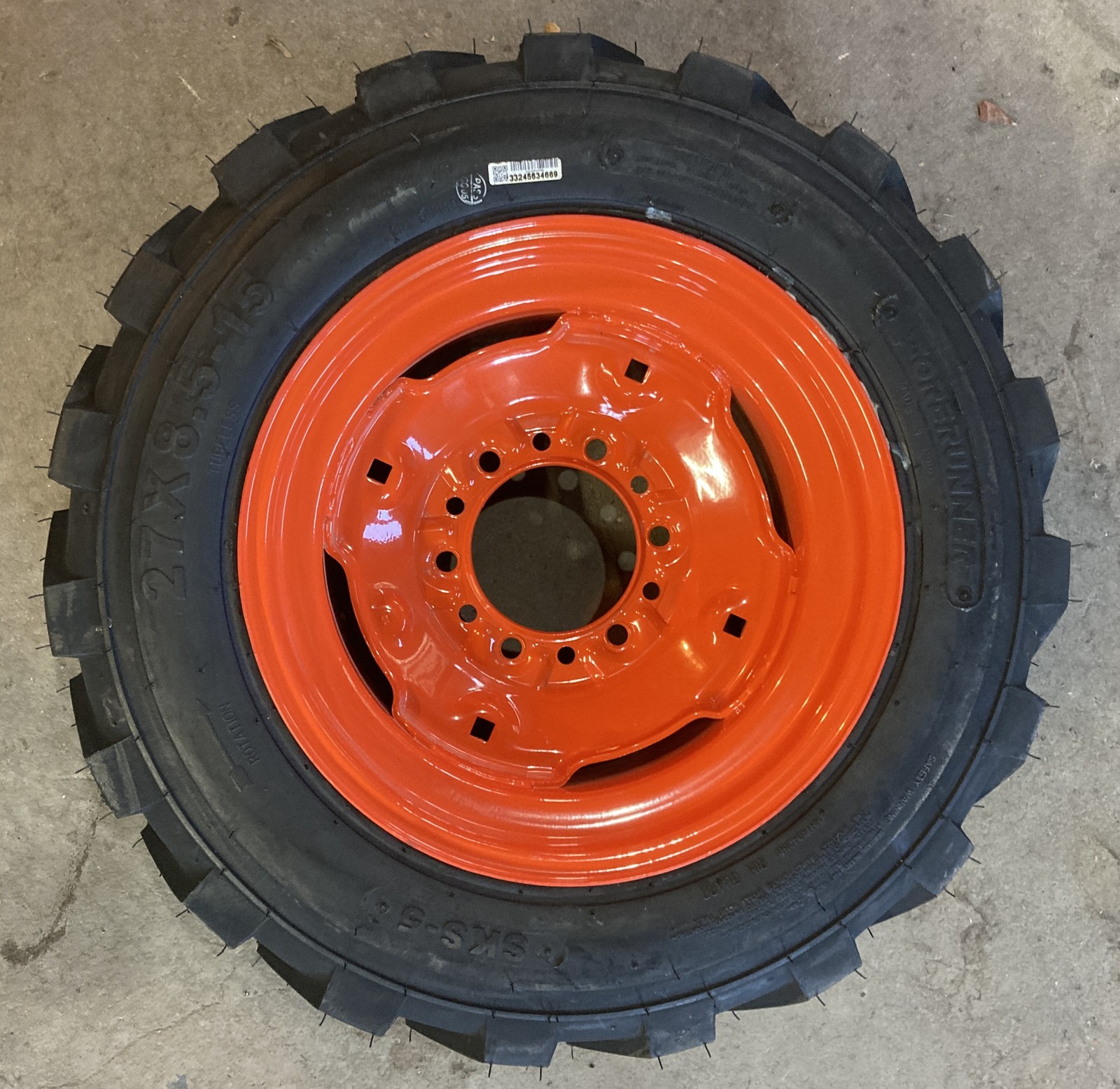 NEW 27X8.50-15 SKS-5 Tires on 6 lug Rims for Kubota Tractor Front-27-8.50-15
