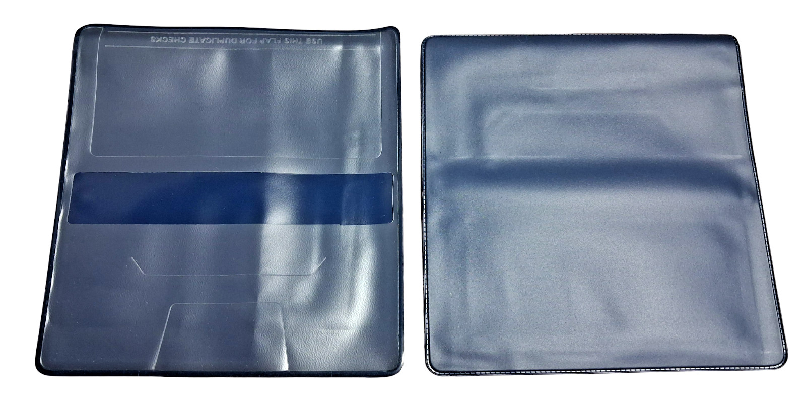 Dark Blue Vinyl Checkbook Cover Standard Top Stub 6- 1/4″ x 3-3/8″ New