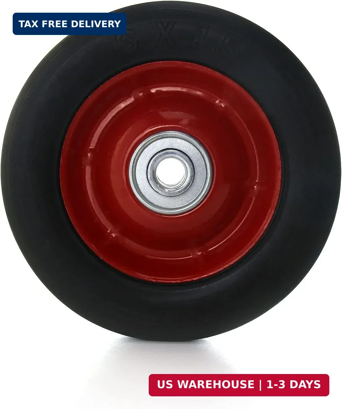 2 Pack 6″ x 1.5″,1/2″ Axle, Premium Rubber Wheel with Ball Bearing, Hand T