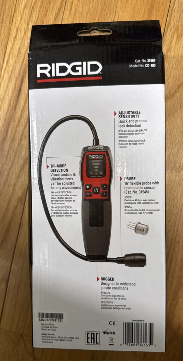 RIDGID 36163 Micro CD-100 Combustible Gas Detector – Grey