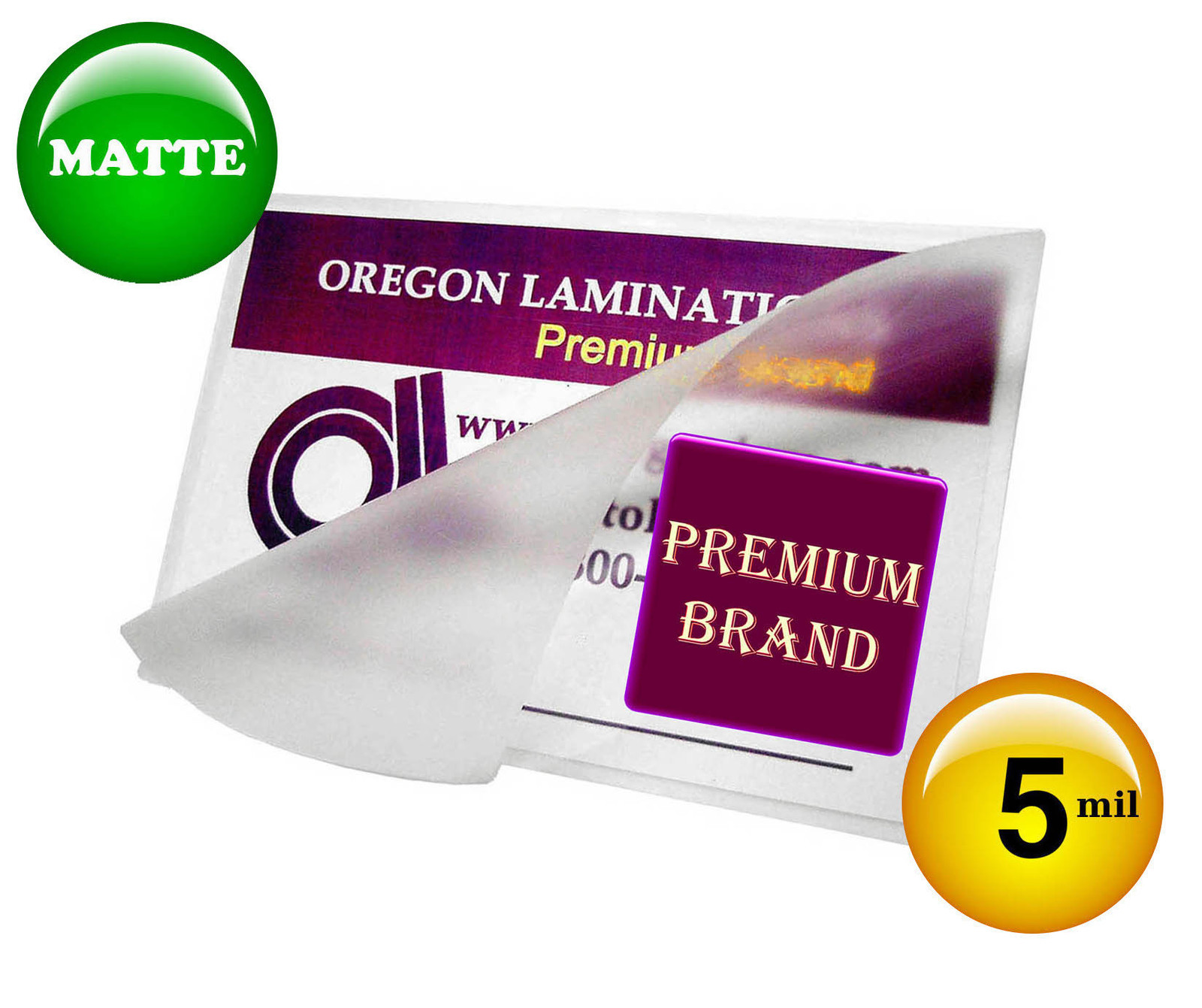 5 Mil MATTE 2-3/8 x 3-5/8 Drivers License size Hot Laminating Pouches (50/pack)