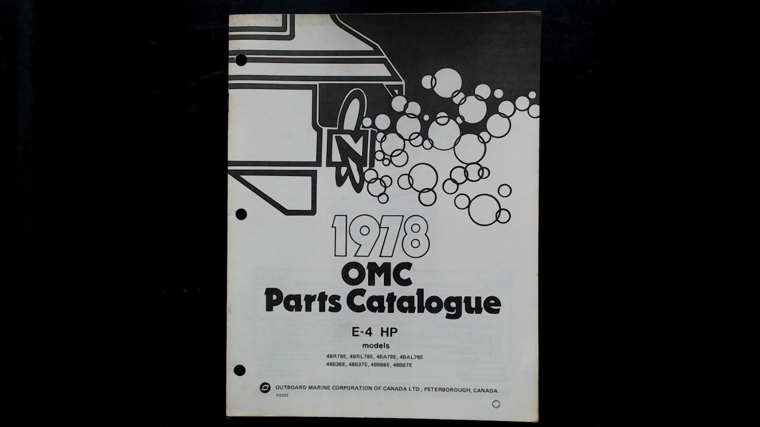 OMC 1978 E-4 HP Parts Catalogue 4BR78E 4BL78E 48B36E Manual