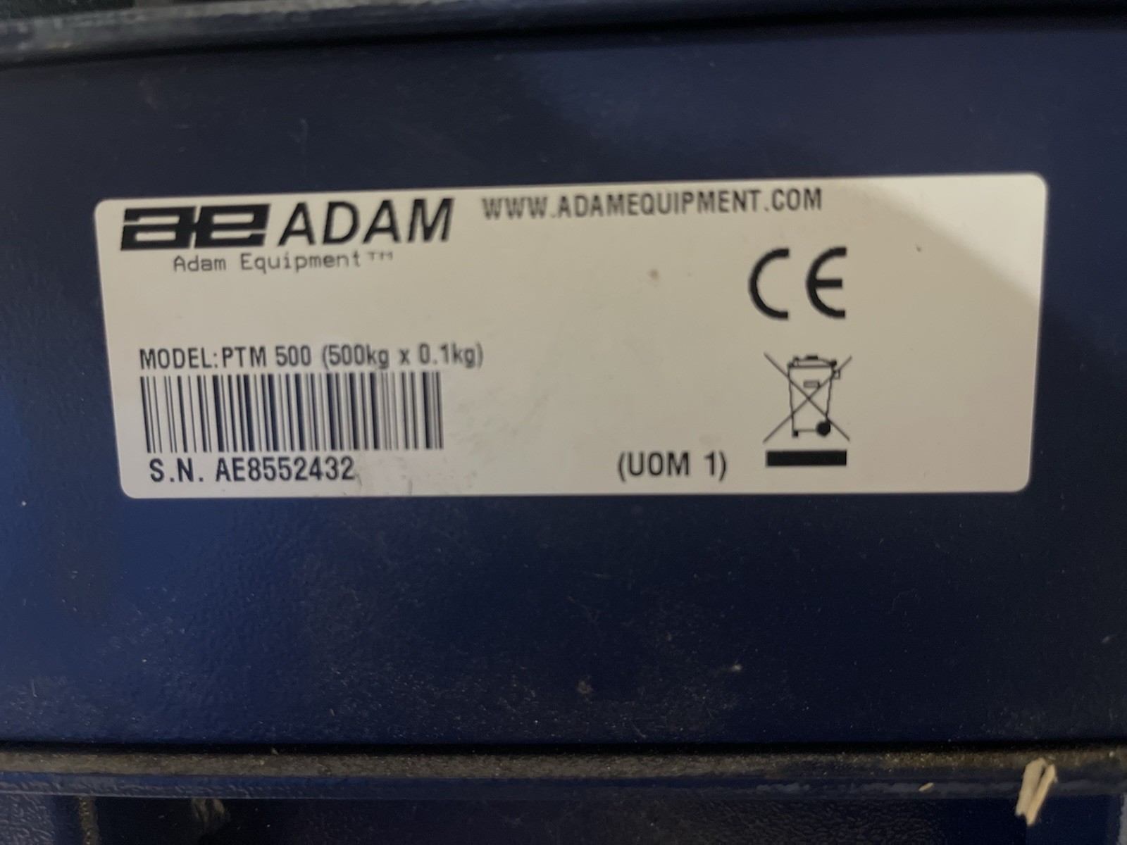 ADAM EQUIPMENT PTM 500 DRUM AND WHEELCHAIR PLATFORM SCALE WITH GK-A INDICATOR