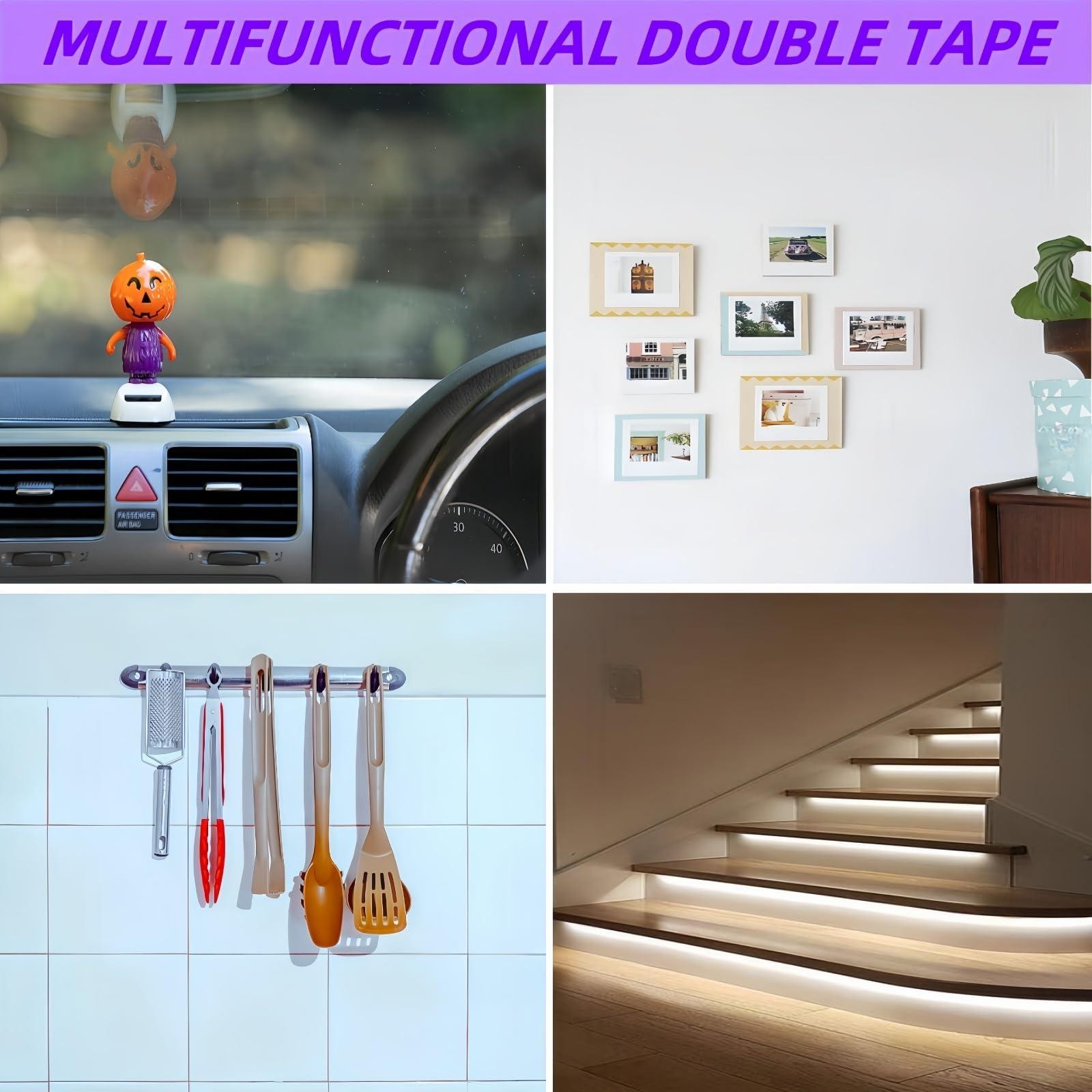 Double Sided Mounting Tape Heavy Duty – 1/4in x 15.4ft Waterproof Adhesive Strip