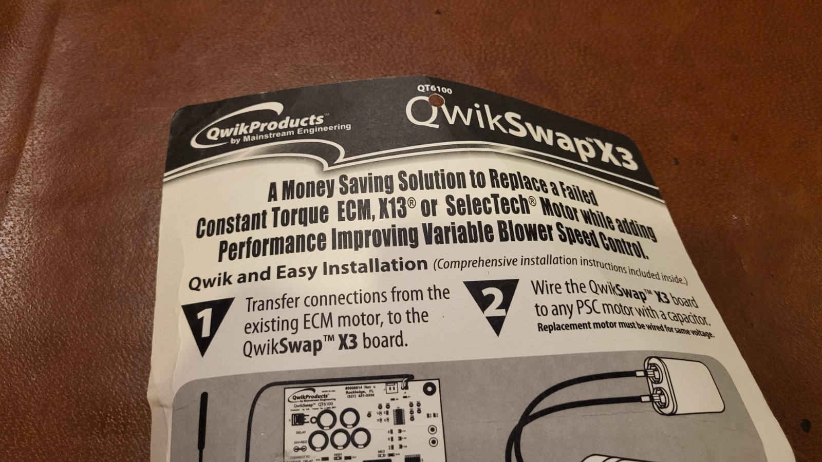 QT6100 NEW – QwikSwap X3 115/240 V Universal ECM Blower Motor Replacement Board