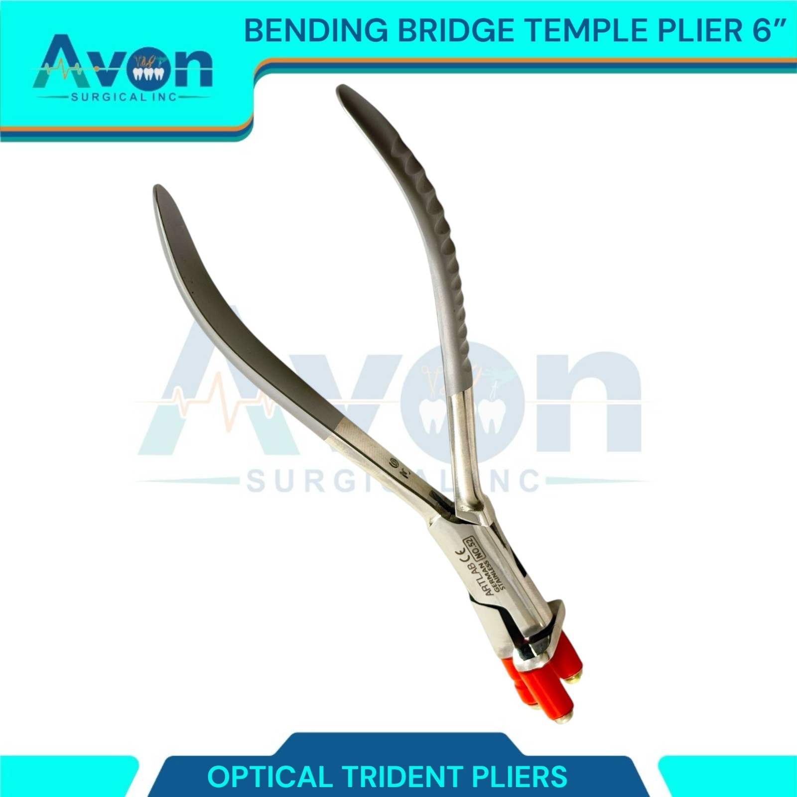 Non-Marring 3-Prong Optical Pliers 6″ – for Bending Frames, Temple, Bridge – 1pc