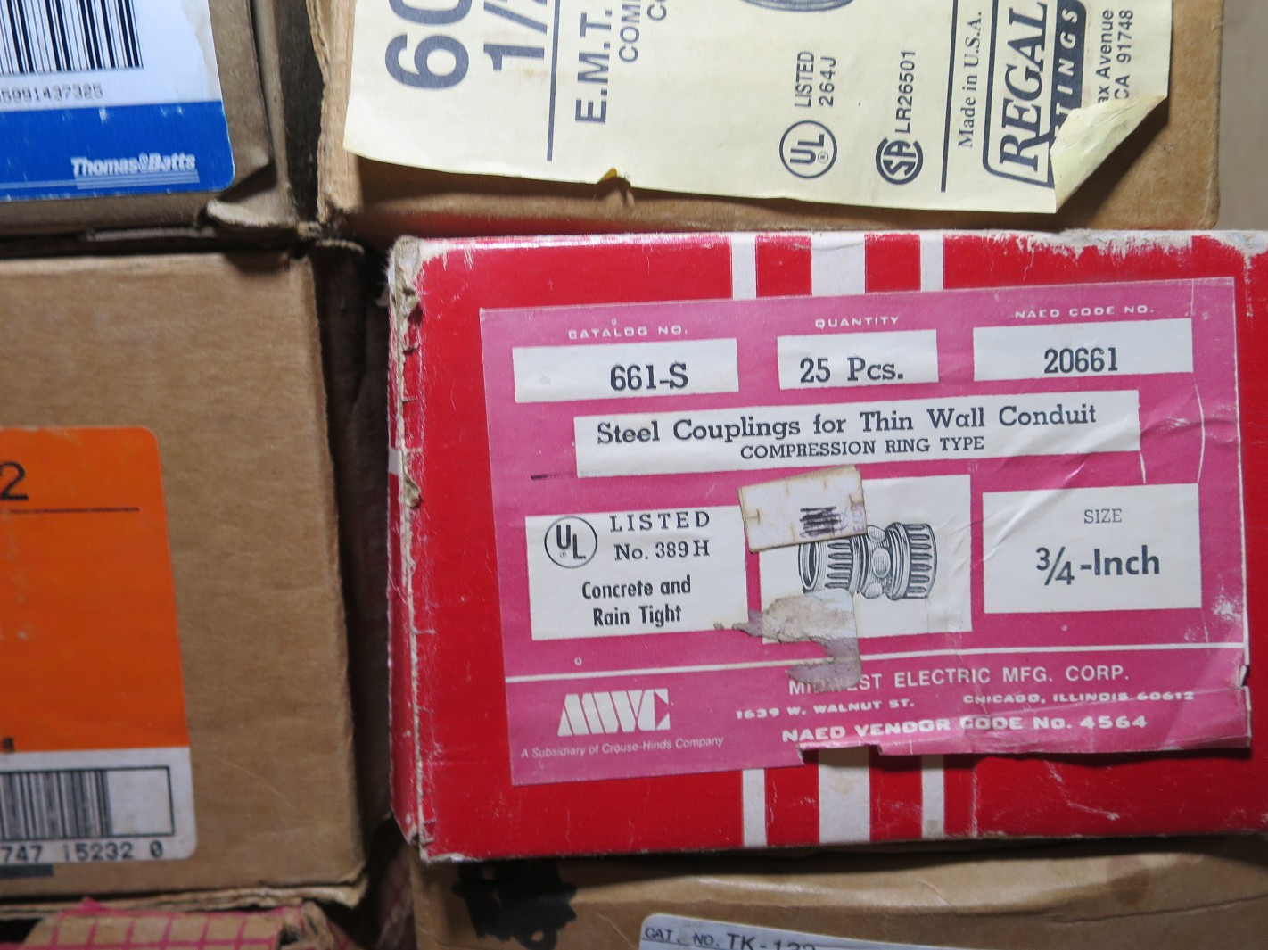 Huge Lot of Bridgeport, Regal and Lots More Metal Conduit Connectors Fittings