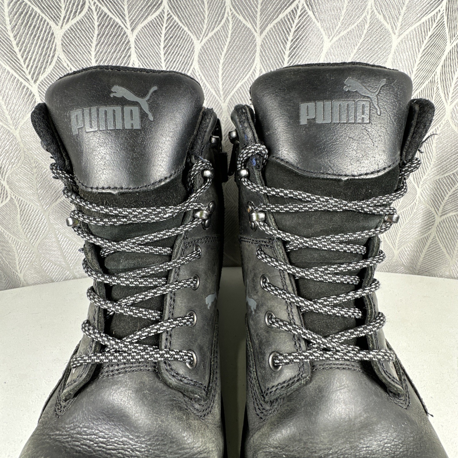 Puma Conquest Mens Size 9 Black Comp Toe Side Zip Safety Boots 630675