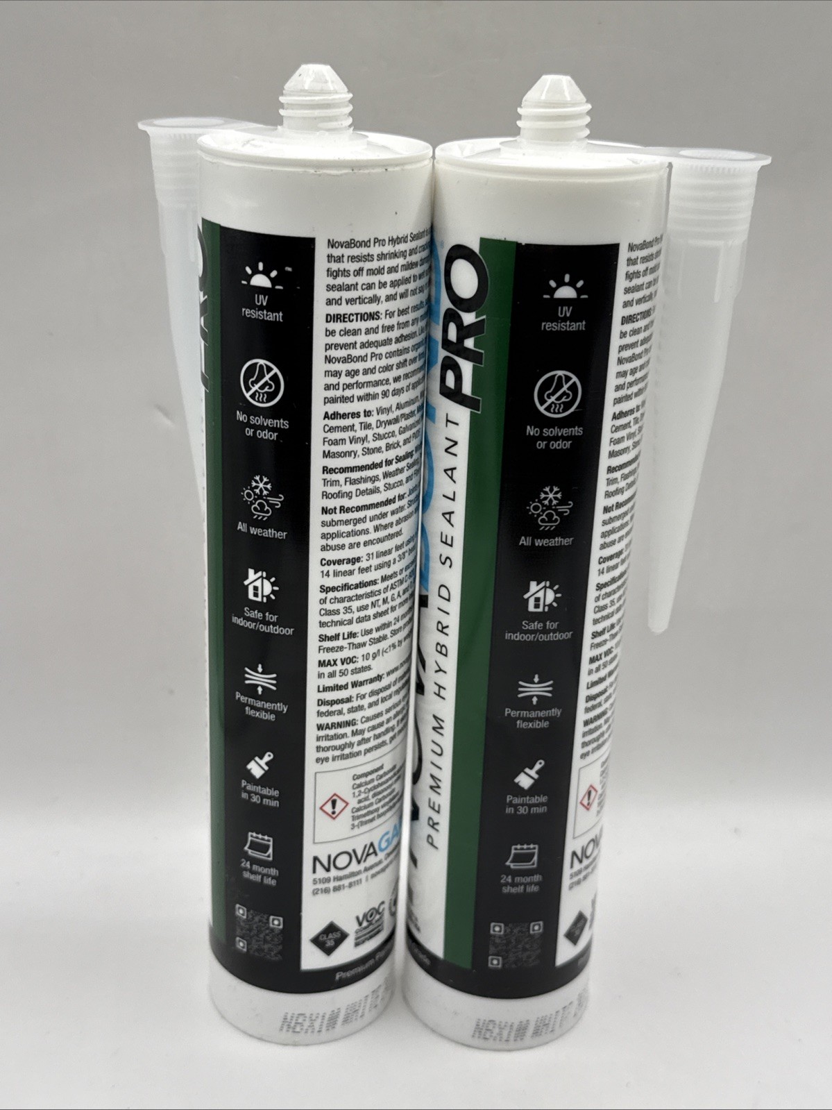 Qty.2, Novabond Pro Premium Hybrid Sealant NBX100 White New