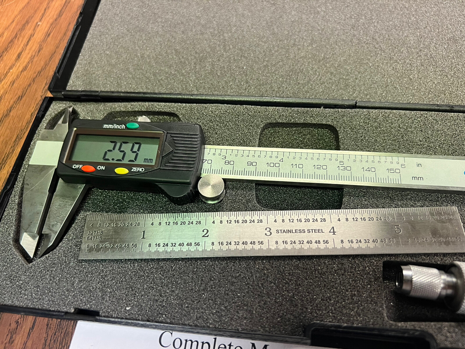 6″ Ele. Digital Caliper & 0-1”x0.0001” Micrometer & 6” 4R Ruler 3pcs/set Kit