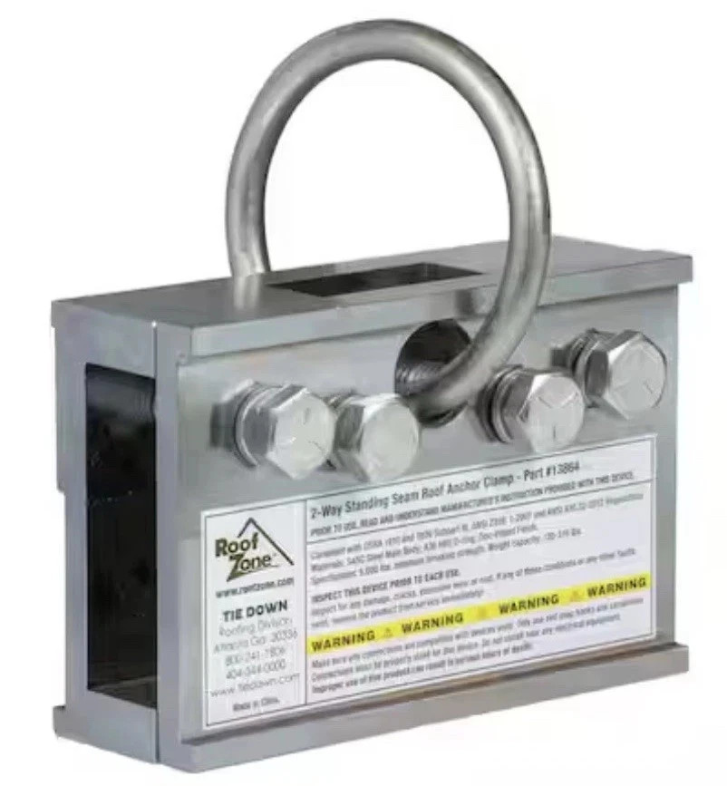 Roof Zone 13864 2-Way Standing Seam Roof Anchor Fall Protection Safety Clamp