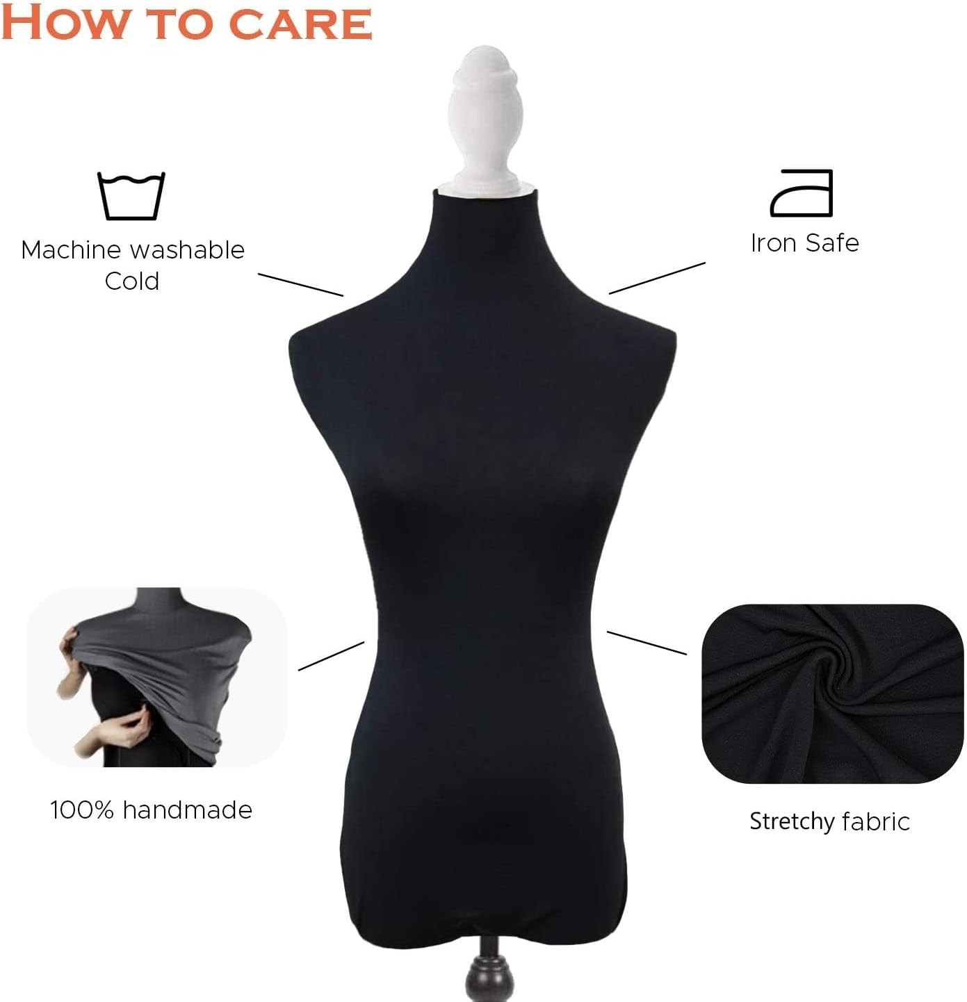 Black Superb Mannequin Fabric Cover, Soft Stretchy, for Fashion Designer Reta…