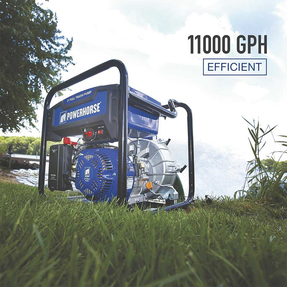 Powerhorse Trash Pump – Extended Run – 2 In. Npt – 183 GPM – 212cc 42 PSI – NEW