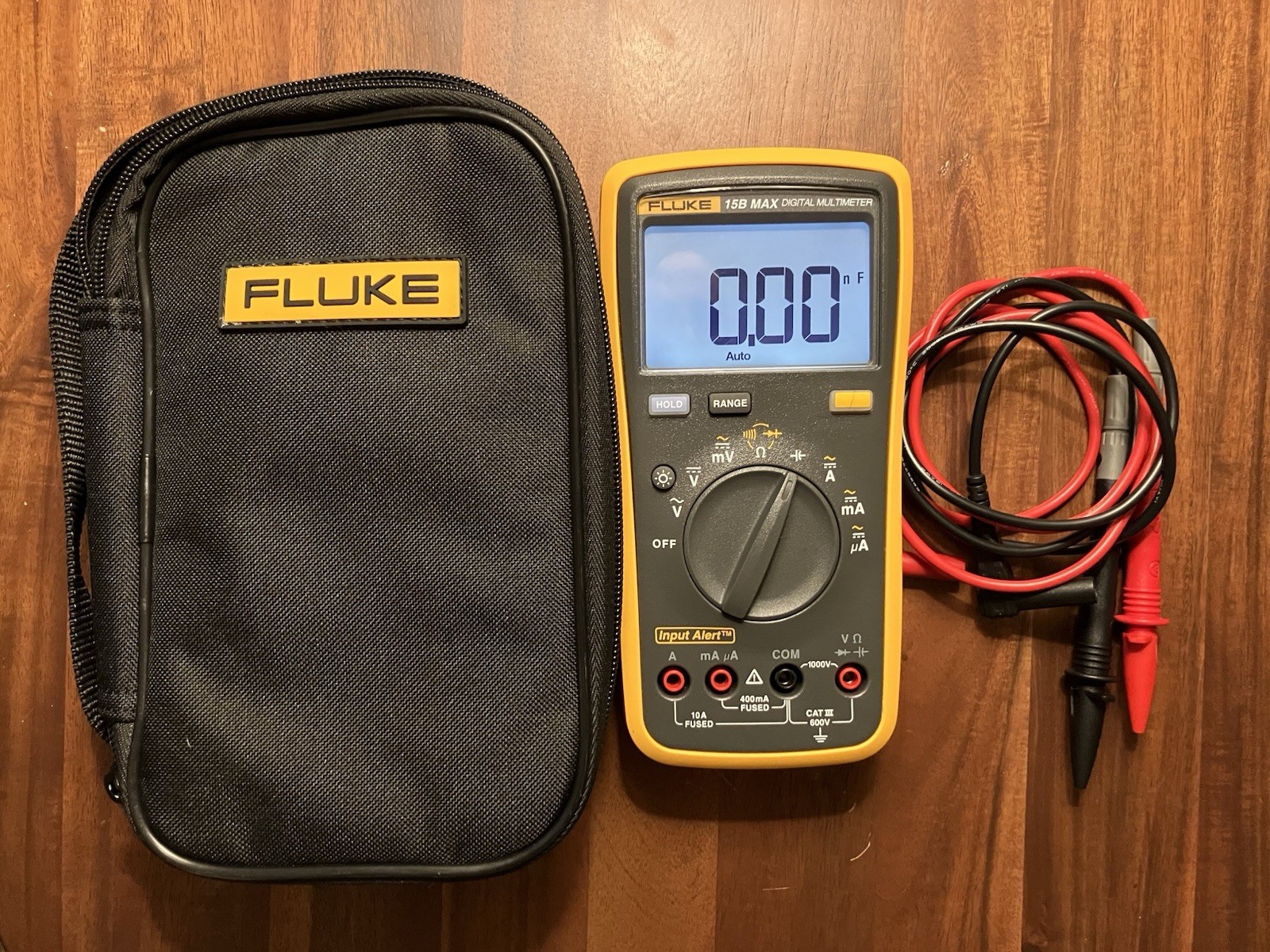 Authentic FLUKE Digital Multimeter FLU15B-MAX & Case Ships From USA KLEIN Leads!