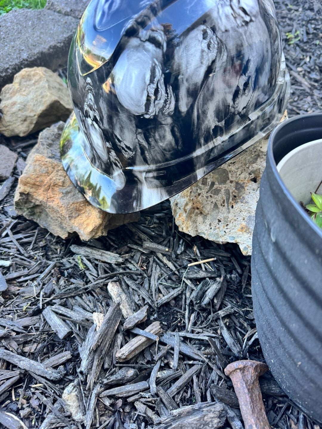Pyramex Skull Pattern Hydro-Dipped Hard Hat shell only