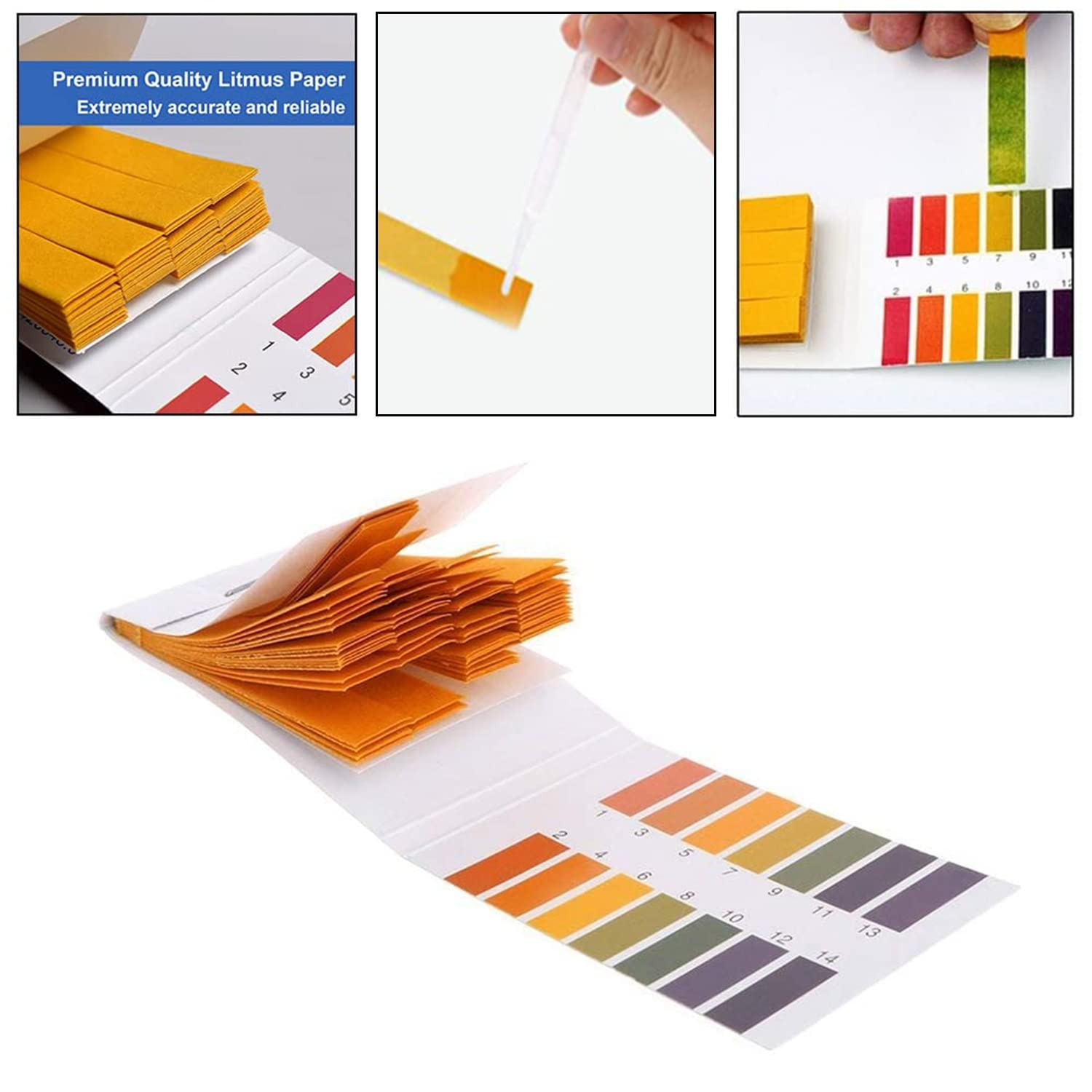 2 Pack pH Test Strips 160 Strips Universal 1-14 Litmus Paper Water Soil