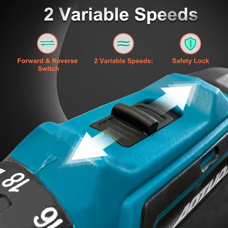 Rechargeable Electric Drill, Equipped with Drill, LED Lighting, Portable Multi