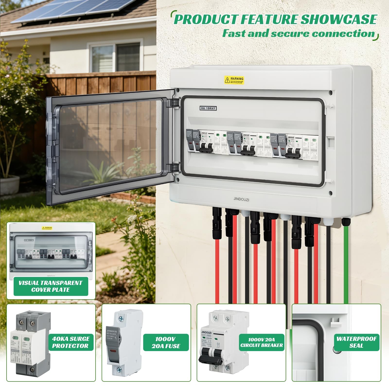 3 in 3 Out Solar Combiner Box,PV Combiner Box with 20A PV Fuse,DC 20A Circuit…