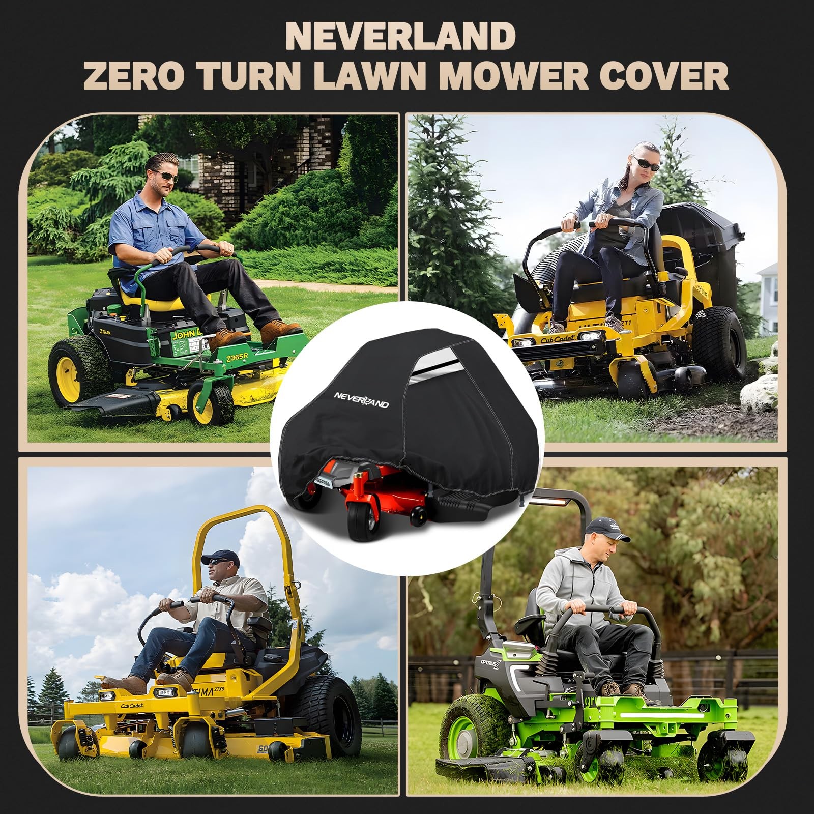 NEVERLAND Zero Turn Mower Up to 60 inches – Basic, Basic Edition – Black