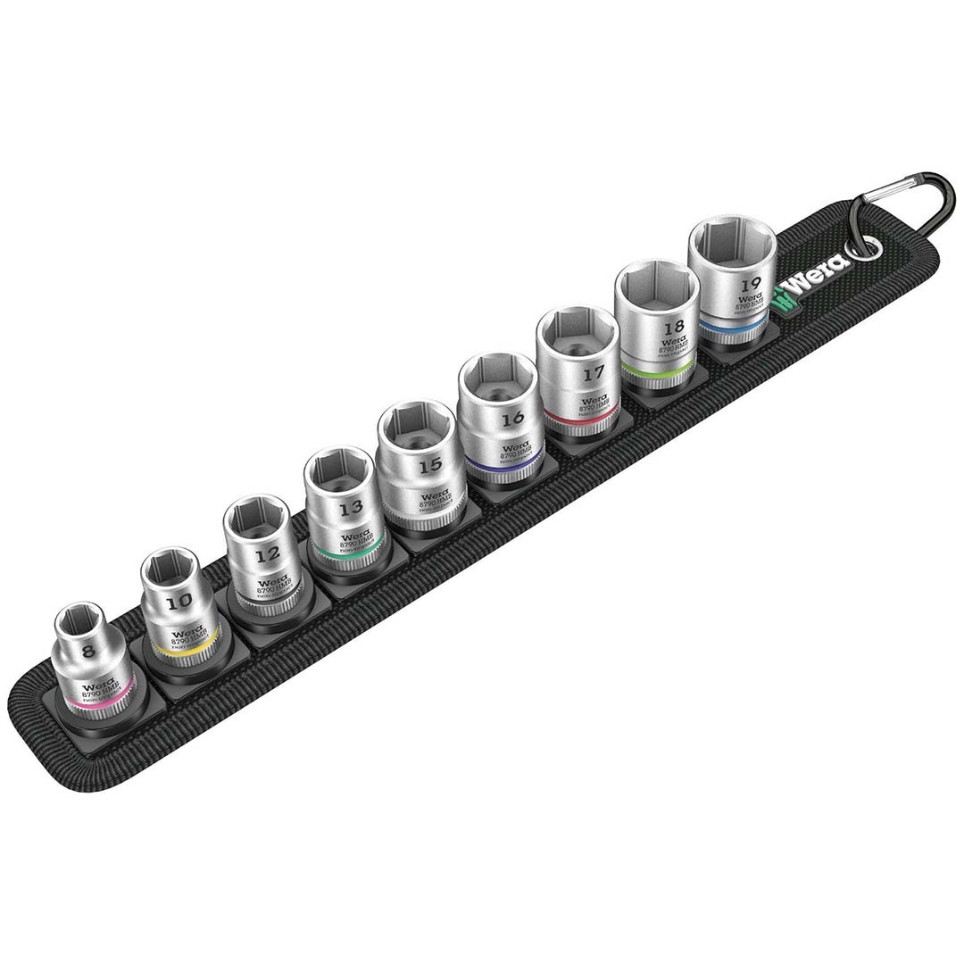 Wera 1/4″ Drive Metric Socket Set on Storage Belt (9 Piece)