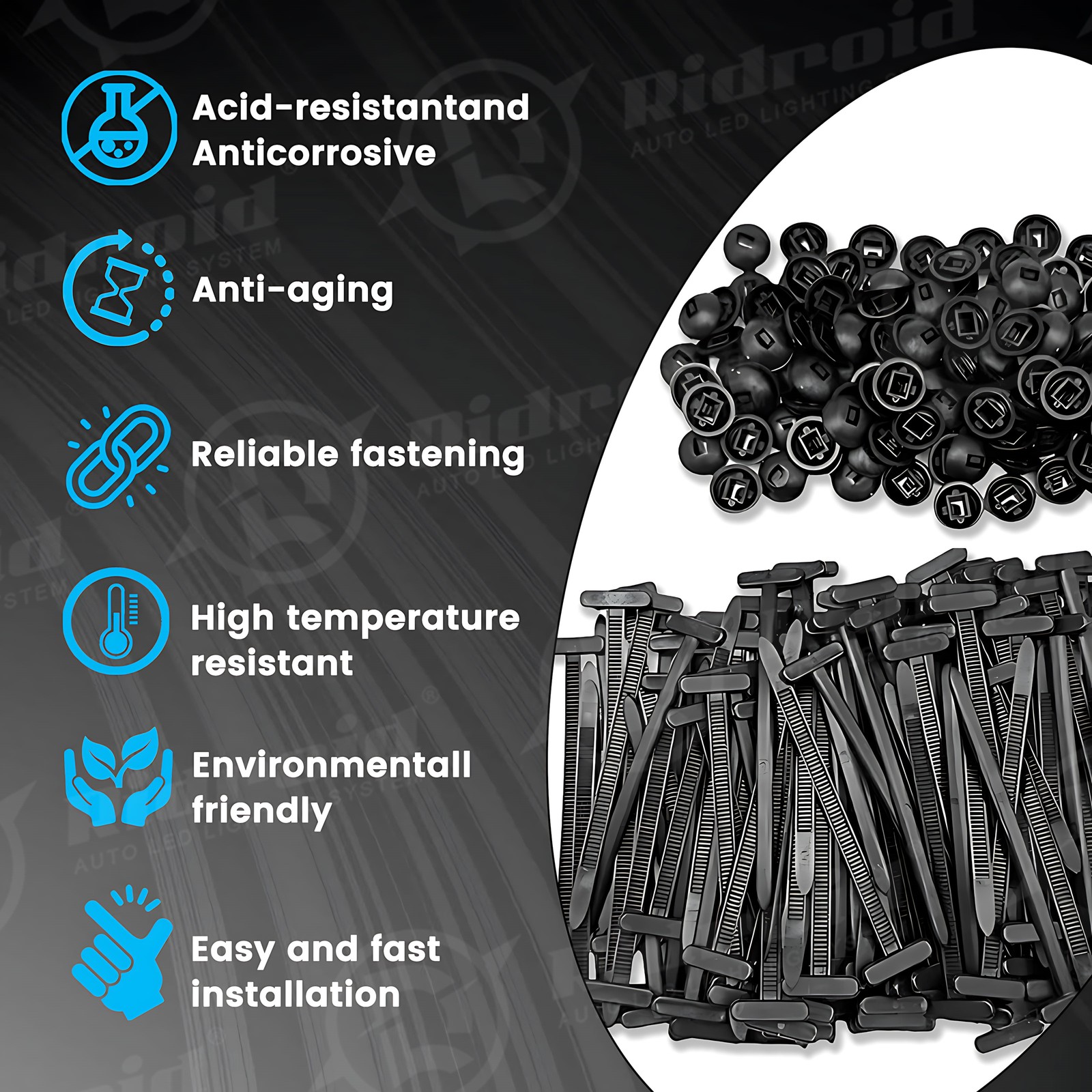 50-500pcs Nylon Universal Cable Tie Buckle Heavy Duty Self-Locking Free Shipping