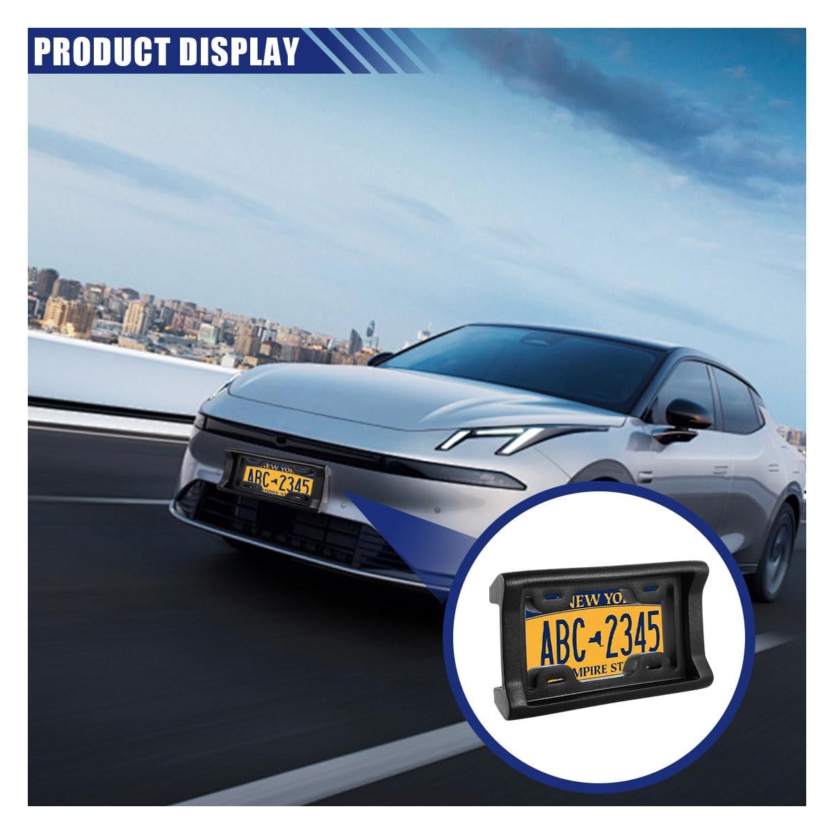 License Plate Bumper Guard, 2.3″ Thick Rubber License Plate Mount, Universal …