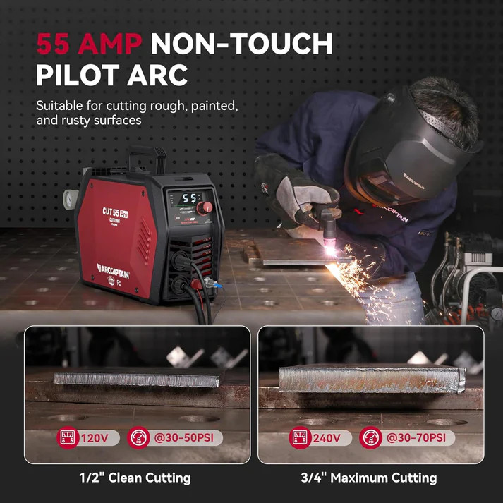 ARCCAPTAIN CUT55 PRO 55A Plasma Cutter Pilot Arc APP Control 110V/220V HF