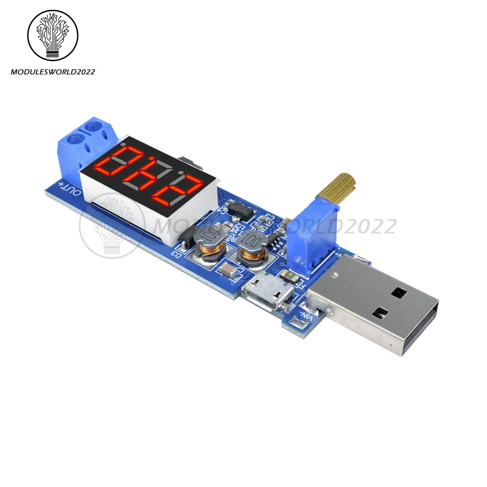 DC-DC 5V to 1.2V~24V USB Step UP/Down Boost Buck Adjustable Power Supply Module