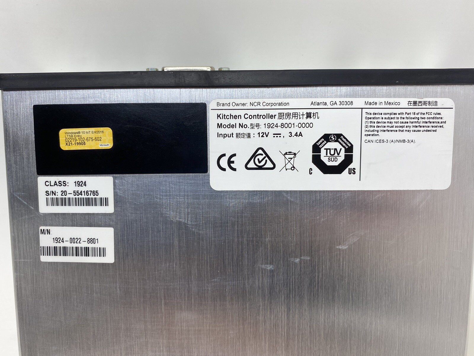 NCR 1924-0022-8801 / 1924-8001-0000 Kitchen Controller 8GB / 64GB SSD Win10
