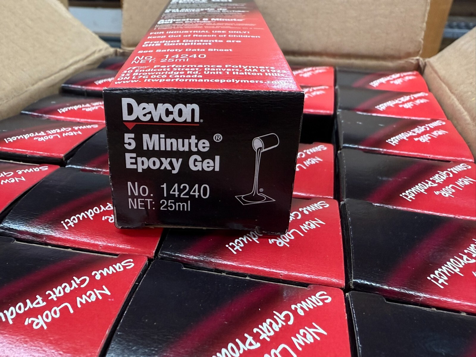 QTY-24 Devcon 14240 5 Minute Epoxy Gel Adhesive 25 mL Dual Syringe Devtube
