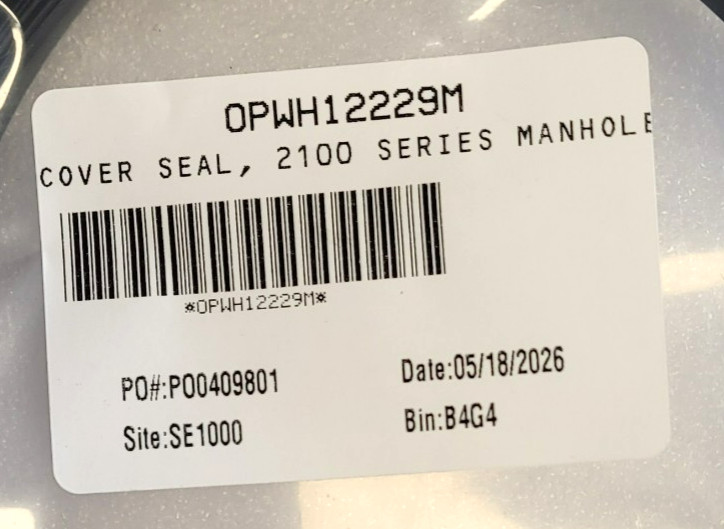 OPW H12229M Cover Seal 2100, Chemigum TPE 55 Durometer