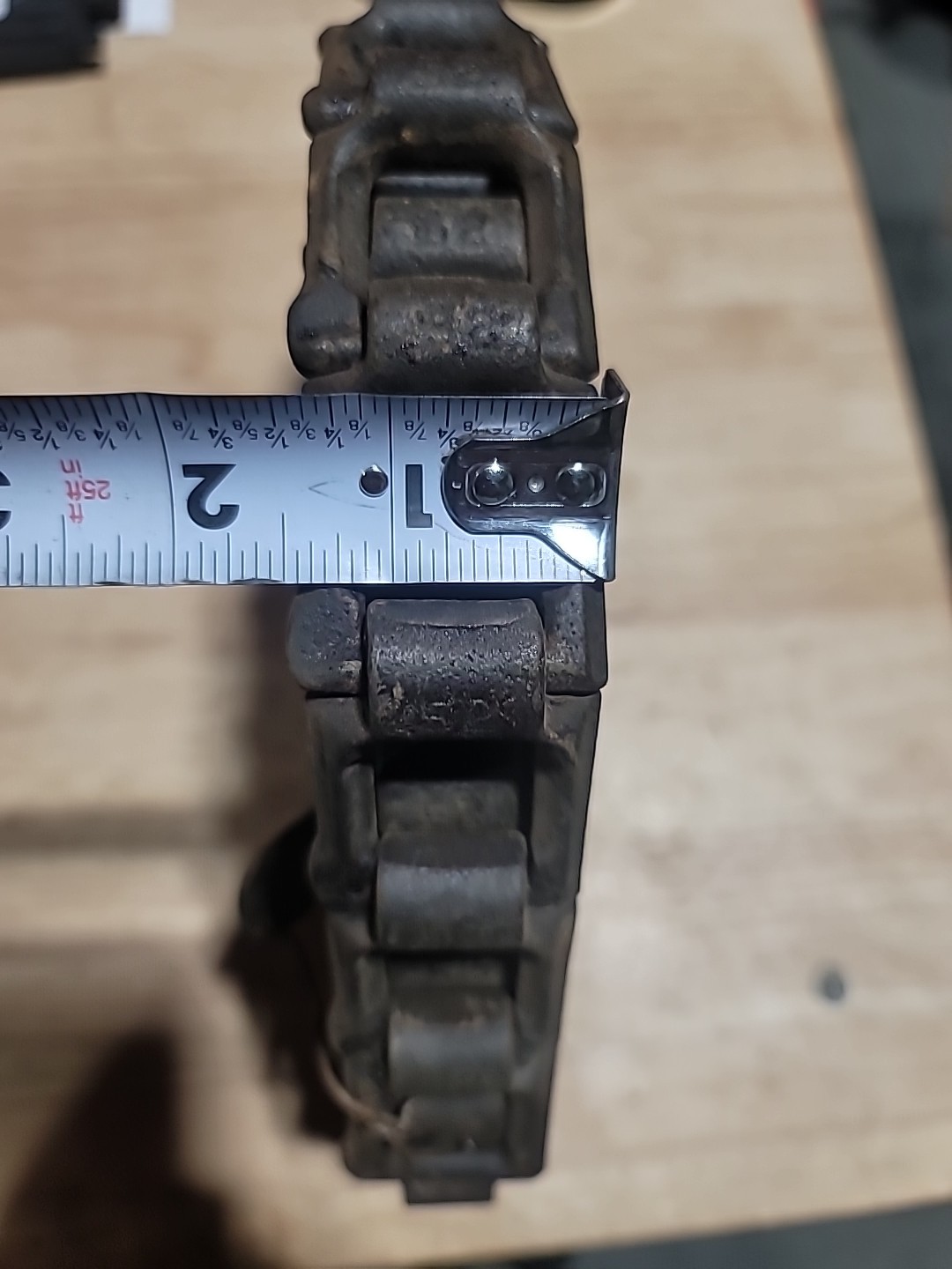 No 52 Detachable Cast Iron Chain 10′ Flat Link Vtg Farm Implement Cm52 IHC Tag