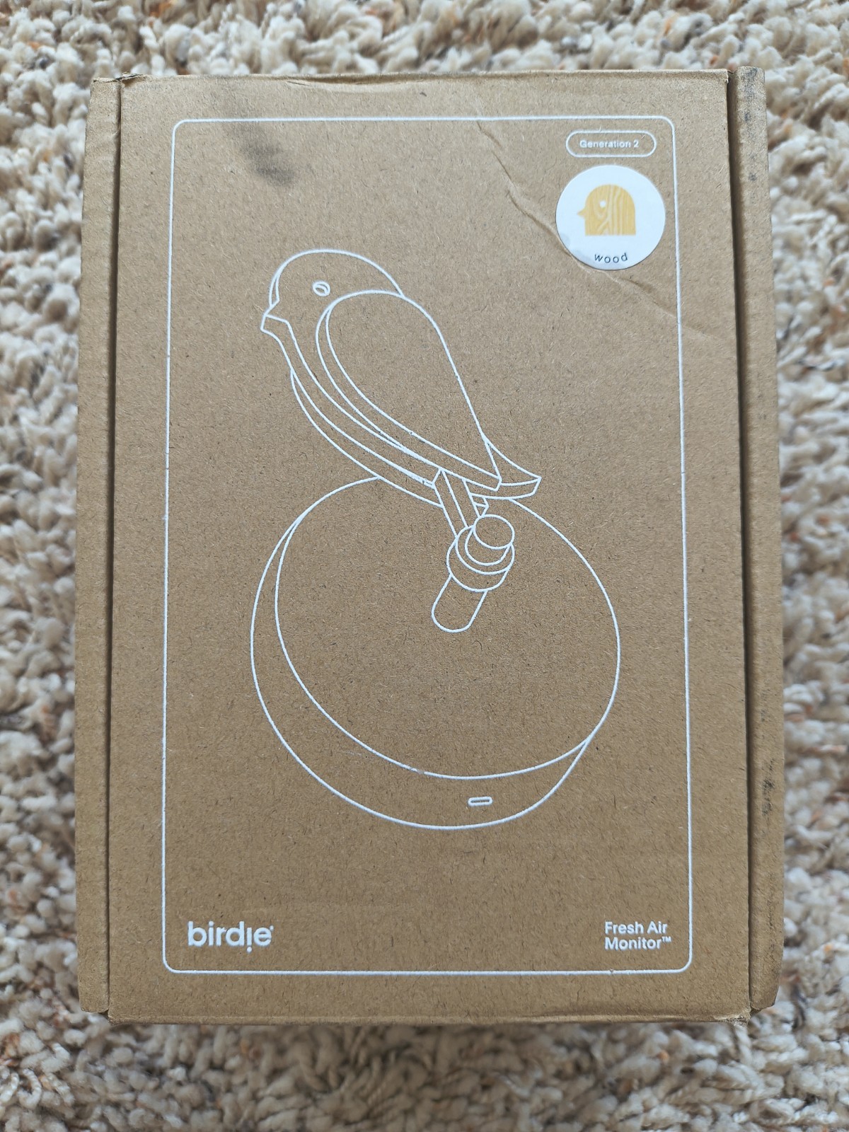 Birdie 2.0 Design Indoor CO2 Monitor Wood Denmark Designed House Burping NEW!
