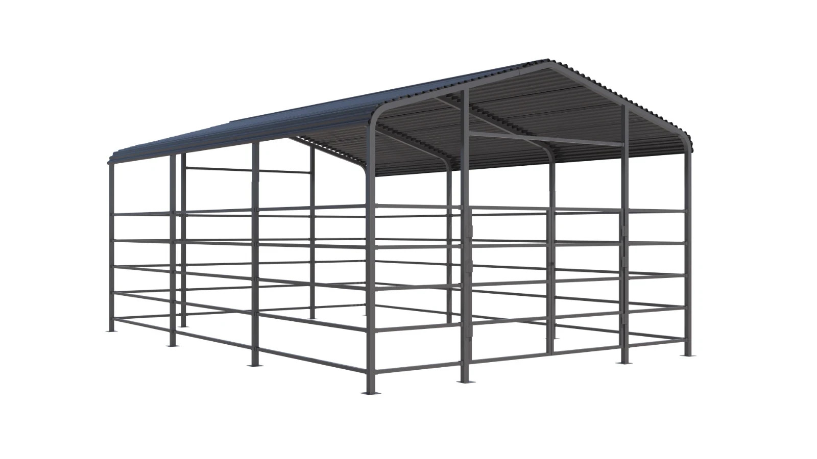 13×20 Ft Farm Livestock Shelter, Heavy Duty Galvanized Steel for Cattle & Horses