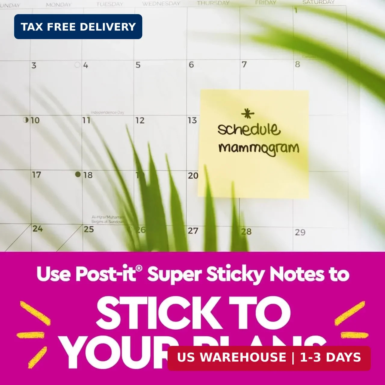 Post it Super Sticky Notes 3×3 Canary Yellow 5 Pads 70 Sheets 2X Sticking Power