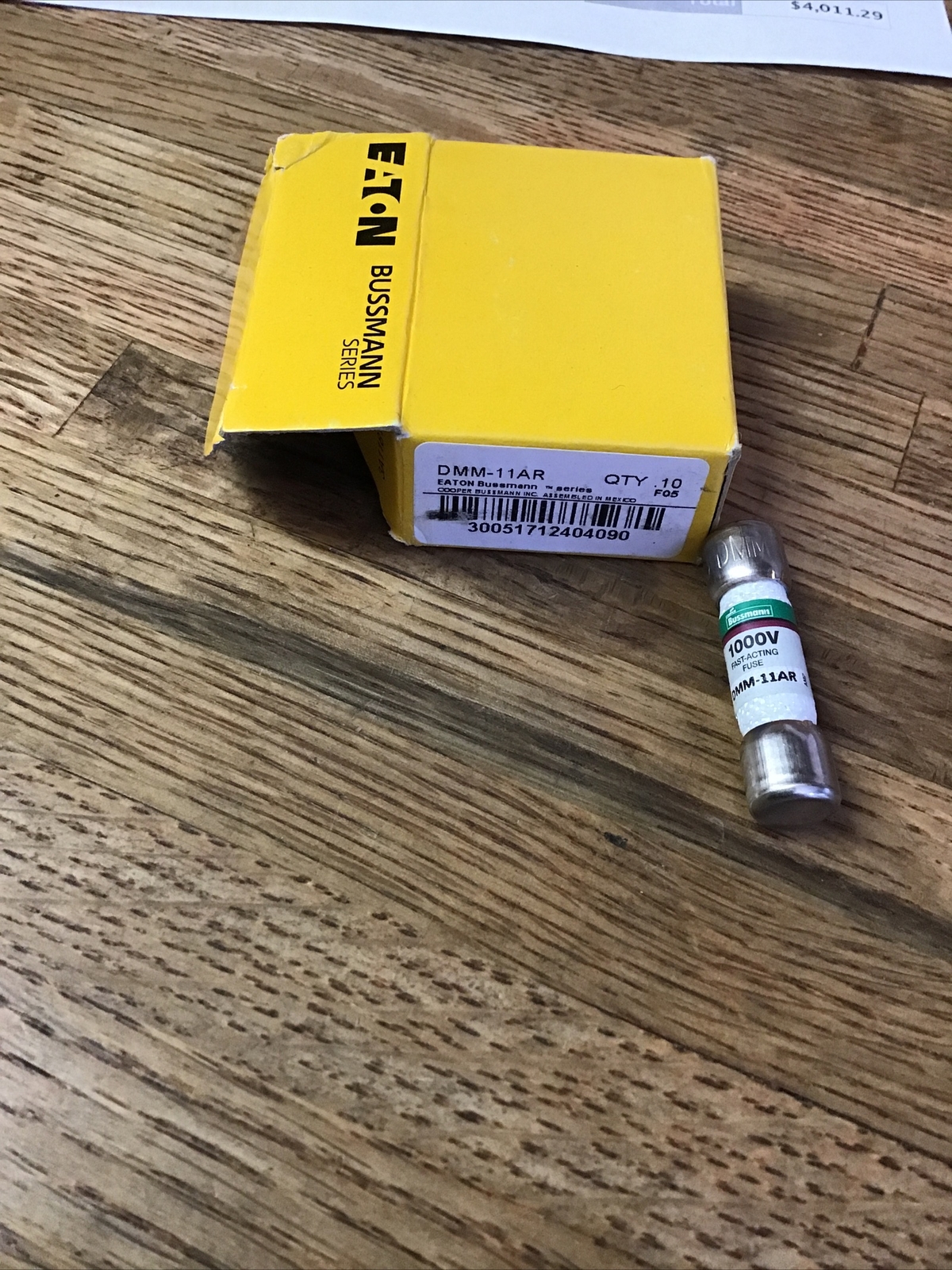 Lot Of 1 New COOPER BUSSMANN DMM-11AR DMM-11AR FAST ACTING FUSE 1000 VAC/DC