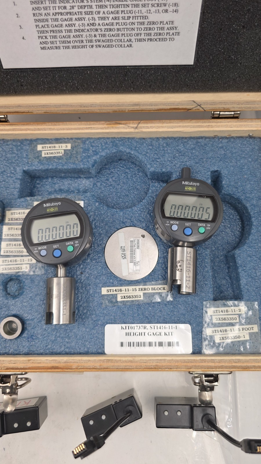 kit 2 Mitutoyo 543-392B Digimatic Indicator, 0-.5″/0-12.7mm Range, .00005″