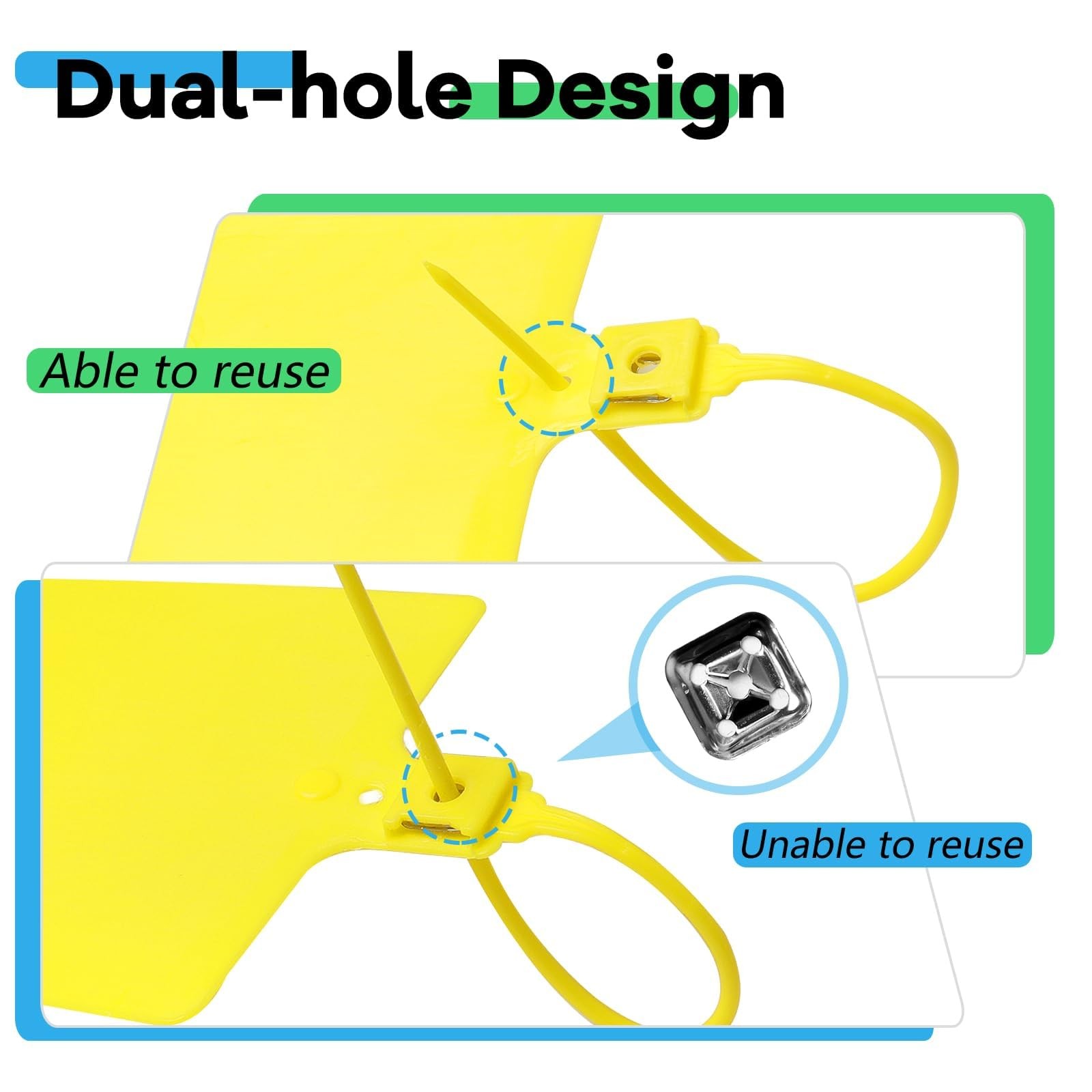 100 PCS Waterproof Plastic Tags Large Plastic Shipping Tags with Wire Cable