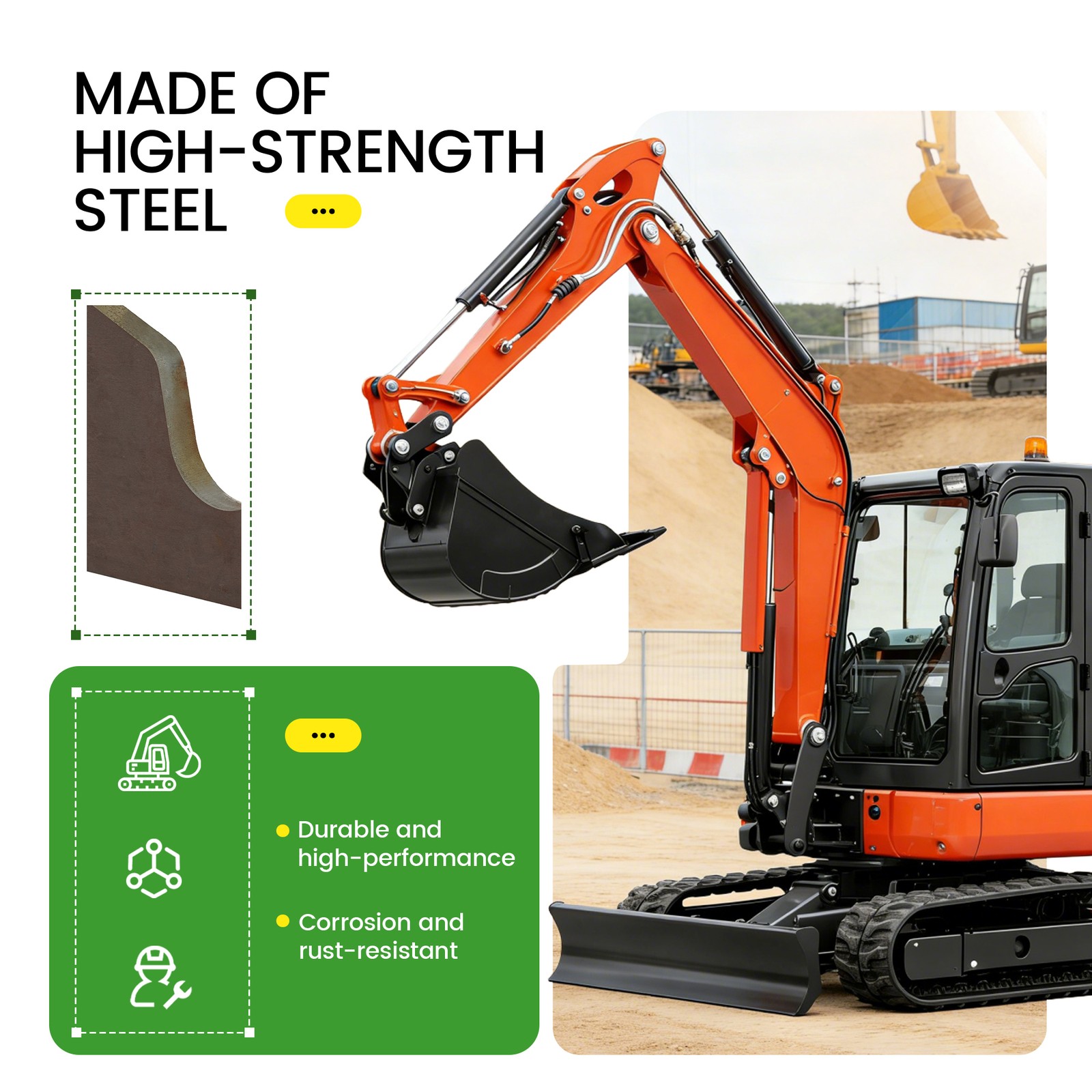 Quick Attach Bucket Ears Attachment For Kubota KX040 KX71 KX91 KX121 KX033 U35