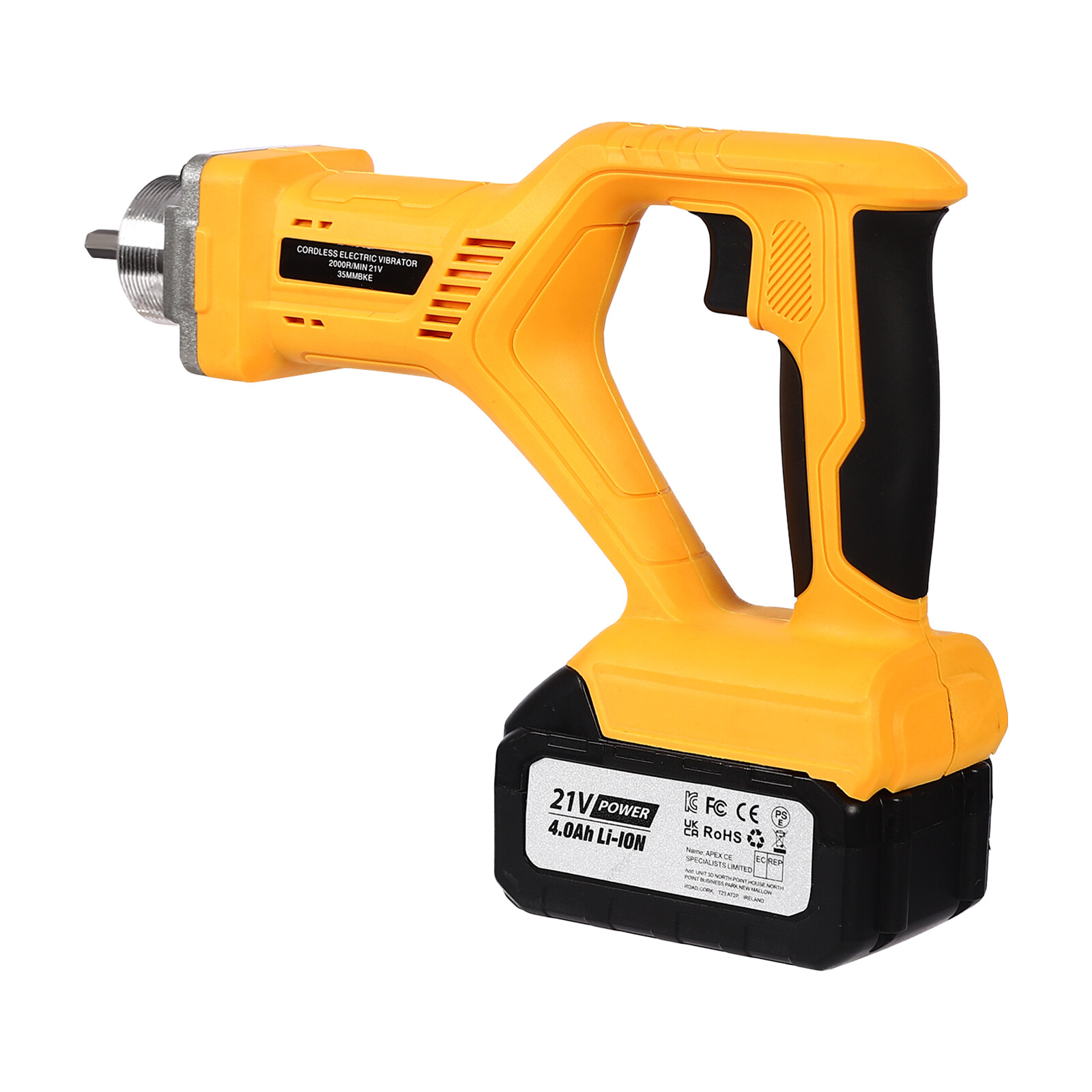 Concrete Vibrating Tool with 4.92ft Shaft, Battery Included, Ergonomic Design